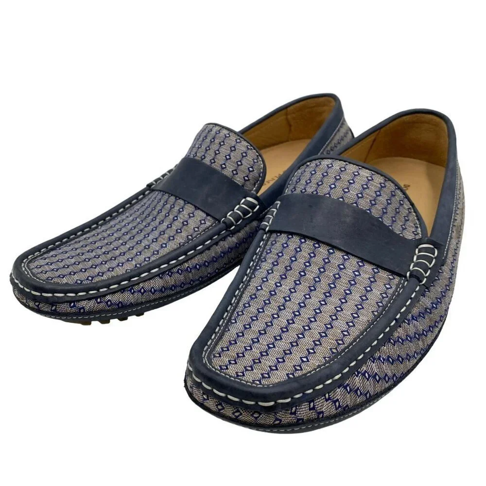 Donald Pliner Volar Printed Driver Notched Vamp and Topstitched Men's Size 10.5